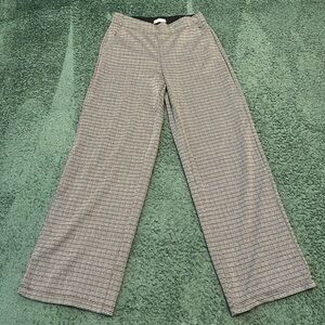 Max Studio Black and White Checkered Wide Leg Pants